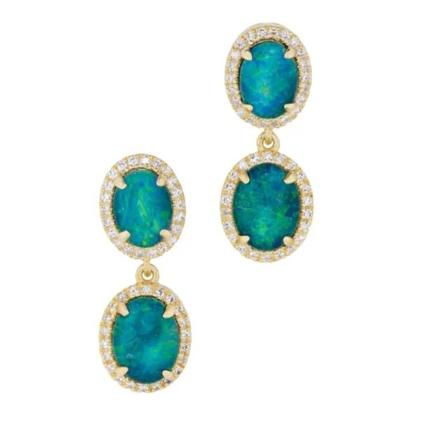 Rainbow's End Opal Triplet Earrings