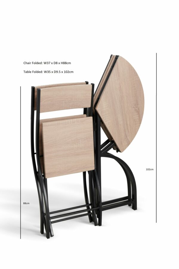 Bistro Folding Table Set with 2 Chairs - Image 3