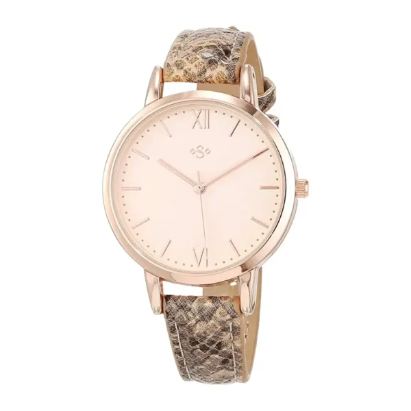 Spirit Ladies-Rose Gold Faux Python Strap