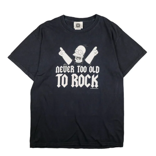 Simpsons Homer Never Too Old to Rock (T-shirt) Small